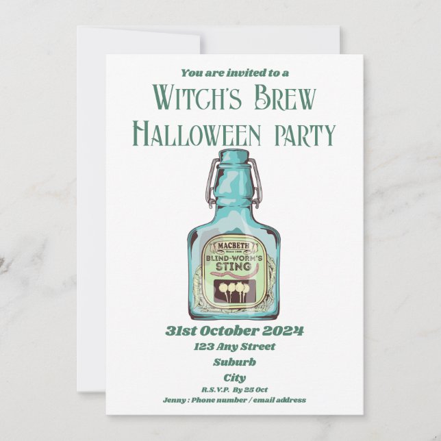 Halloween Party Shakespeare Macbeth Announcement (Front)