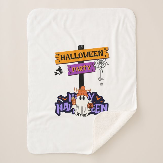 Halloween Party Sherpa Blanket (Front)