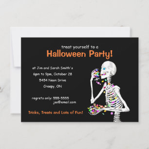 Halloween Party Skeleton Invitation