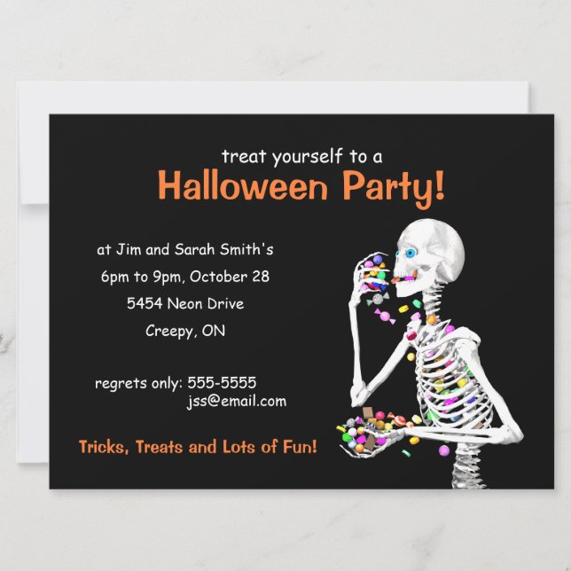 Halloween Party Skeleton Invitation (Front)