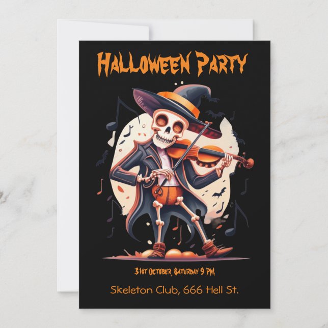 Halloween Party , Skeleton Invitation (Front)