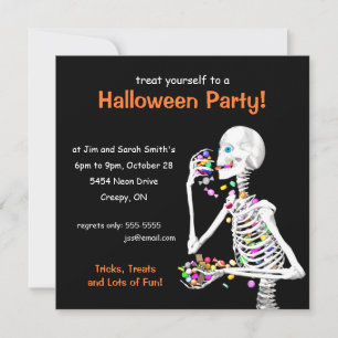 Halloween Party Skeleton Invitation