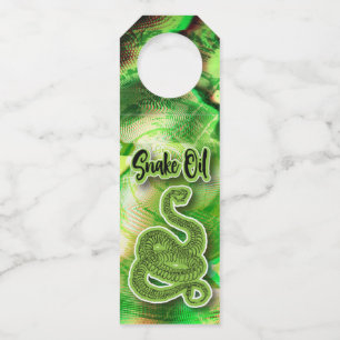 Halloween Party Skeleton Snake Oil Funny Glitch Bottle Tag