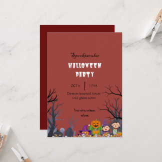 Halloween party spooktacular ghost  invitation