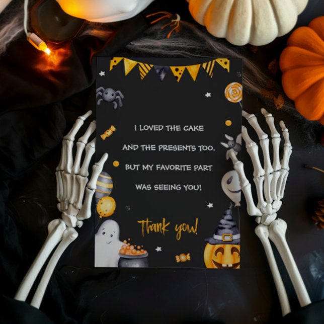 Halloween Party Spooky Birthday Thank You Card (Creator Uploaded)