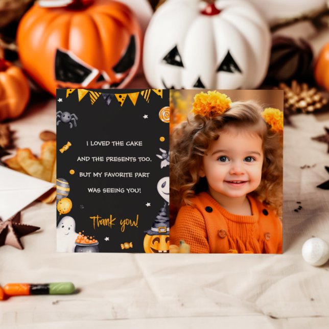 Halloween Party Spooky Birthday Thank You Card (Creator Uploaded)