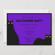 Halloween Party Spooky Black Cats Glowing Eyes
