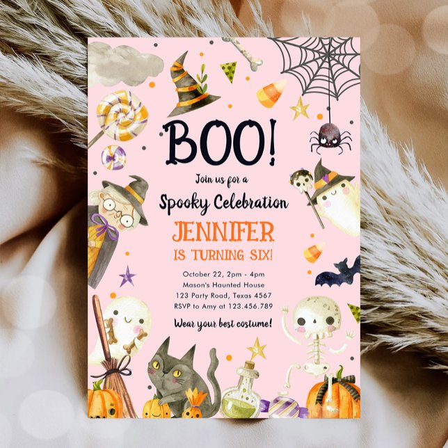 Halloween Party Spooky Celebration Girl Birthday Invitation (Creator Uploaded)