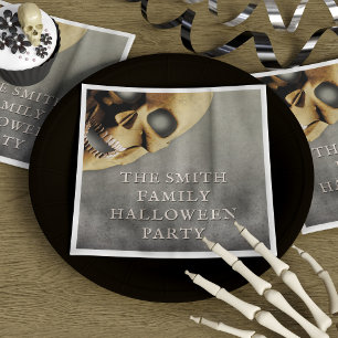 Halloween Party Spooky Skeleton Skull Personalised Napkin
