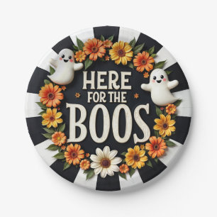 Halloween Party Supplies 'Here for the Boos'  Paper Plate