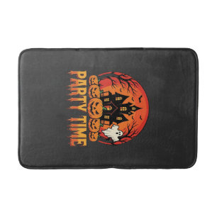 Halloween Party Time Ghost Pumpkin Design_1 Bath Mat