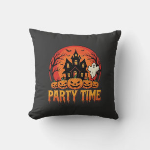 Halloween Party Time Ghost Pumpkin Design_1 Cushion