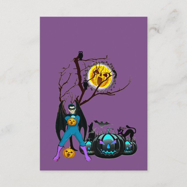 Halloween Party Time in Purple Enclosure Card (Front)