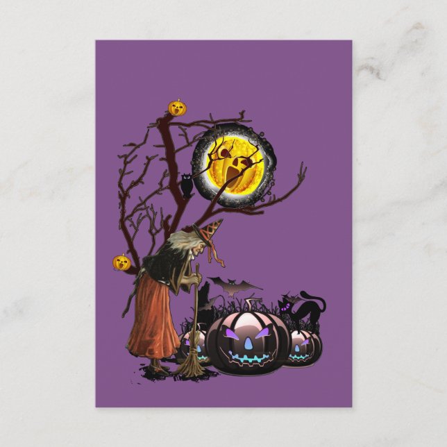 Halloween Party Time in Purple Enclosure Card (Front)
