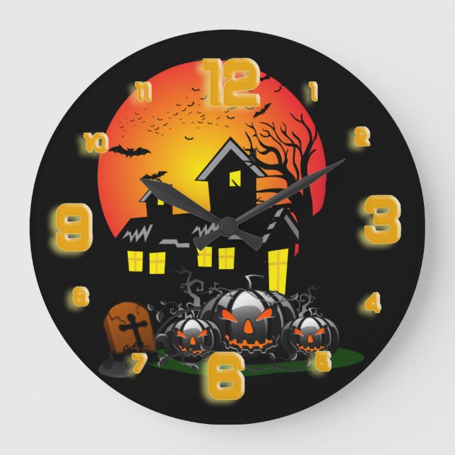 Halloween Party Time Large Clock (Front)
