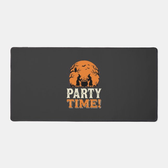Halloween Party Time Witch Cauldron Design_1 Desk Mat (Front)