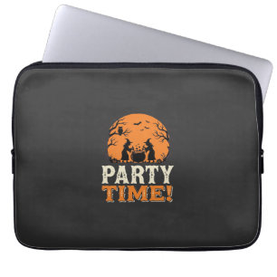 Halloween Party Time Witch Cauldron Design_1 Laptop Sleeve