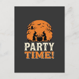 Halloween Party Time Witch Cauldron Design_1 Postcard