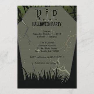 Halloween Party Tombstone Invitation