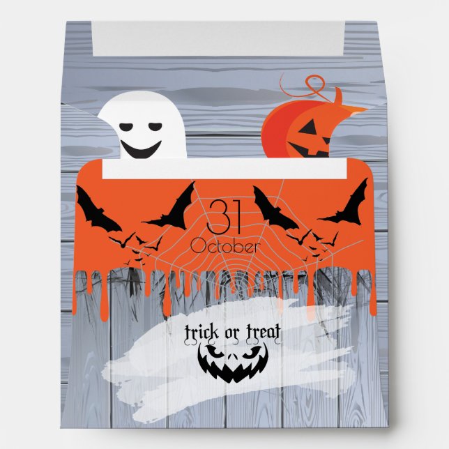 Halloween Party "Treat or Trick" Envelope (Back (Bottom))