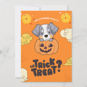 Halloween Party Trick Or Treat Australian Shepherd Holiday Card