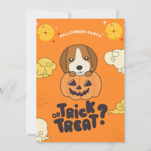 Halloween Party Trick Or Treat Beagle Pumkin Holid Holiday Card