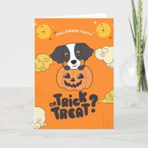 Halloween Party Trick Or Treat Bernese Mountain Ho Holiday Card