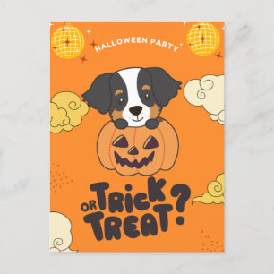 Halloween Party Trick Or Treat Bernese Mountain Ho Holiday Postcard