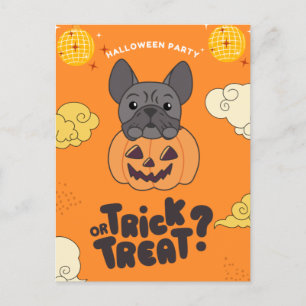 Halloween Party Trick Or Treat French Bulldog Holi Holiday Postcard