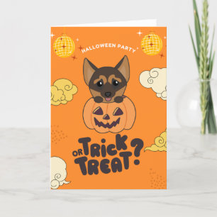 Halloween Party Trick Or Treat German Shepherd Hol Holiday Card