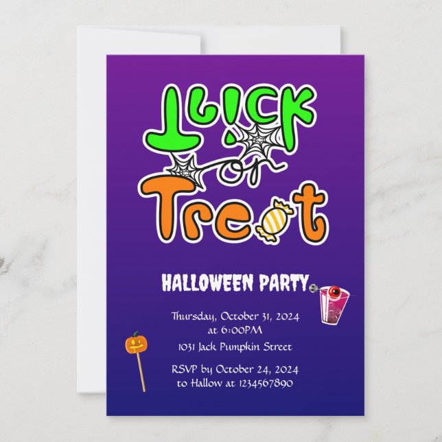 Halloween Party Trick or Treat Invitation (Front)