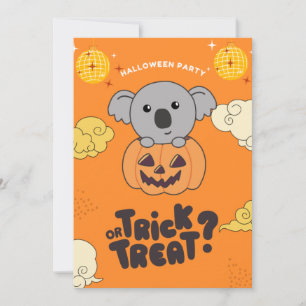 Halloween Party Trick Or Treat Koala Pumkin Holida Holiday Card