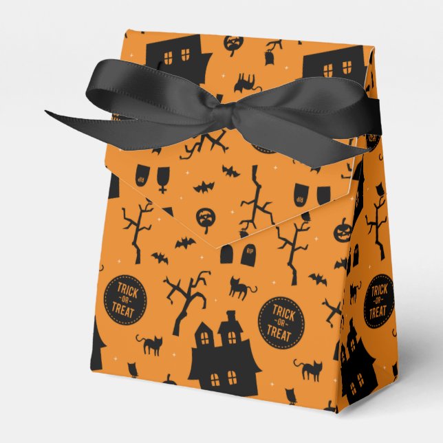 Halloween Party Trick or Treat Pattern Favour Box (Front Side)