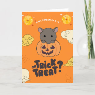 Halloween Party Trick Or Treat Tapier Pumkin Holid Holiday Card