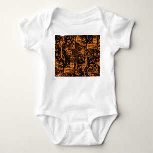 Halloween Party: Vintage Holiday Poster. Baby Bodysuit