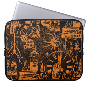 Halloween Party: Vintage Holiday Poster. Laptop Sleeve