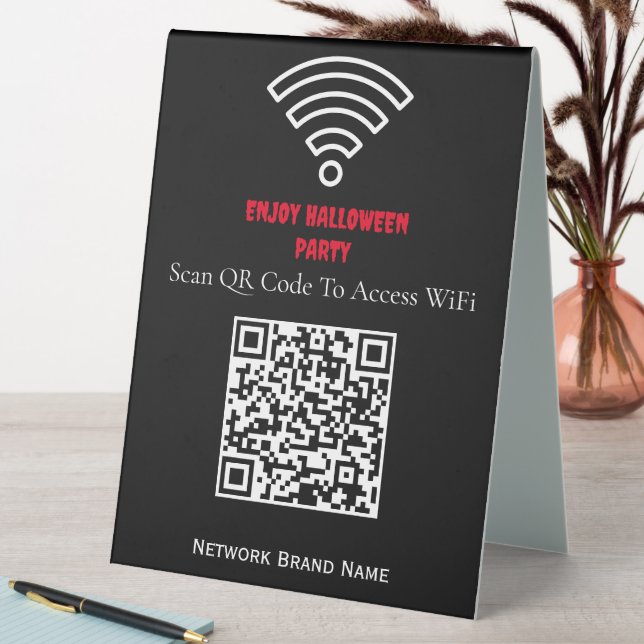 Halloween Party WiFi Access Table Tent Sign (In SItu (Table))