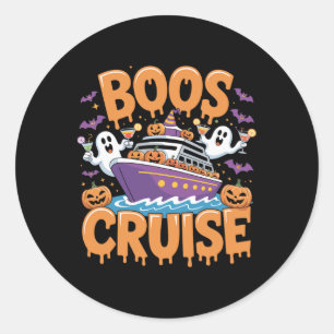 Halloween Party Wine Beer Drinking Boos Cruise Classic Round Sticker