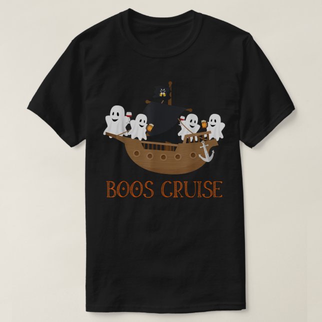Halloween Party Wine Beer drinking Boos Cruise  T-Shirt (Design Front)