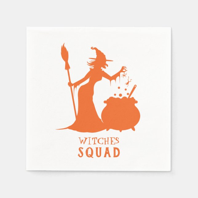 Halloween Party Witches Squad Spider Frog Potion Napkin (Front)