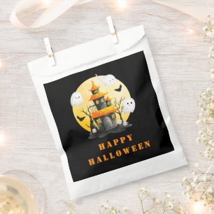 Halloween Party with Haunted House and Ghosts Favour Bag
