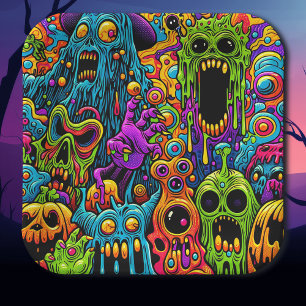 Halloween Party Zombie and Monsters Paper Plate