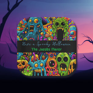 Halloween Party Zombie and Monsters Personalised Paper Plate