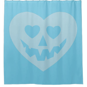 halloween pastel goth valentine creepy heart blue shower curtain
