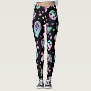 Halloween pastel gothic apothecary and graveyard leggings