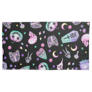 Halloween pastel gothic apothecary and graveyard pillowcase
