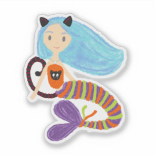 Halloween Pastel Mermaid Cat