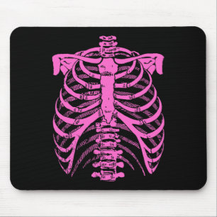 Halloween Pastel Pink Skeleton Rib Cage Mouse Pad