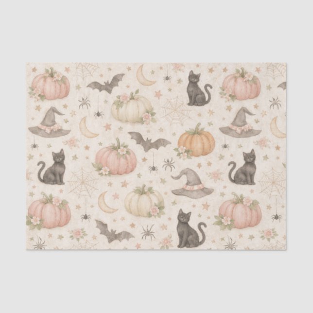 Halloween Pastel Pumpkins Tissue Paper (Front)