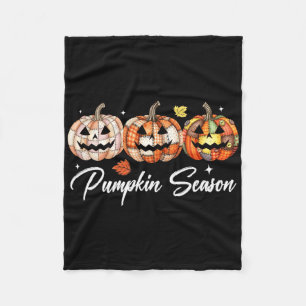 Halloween Patchwork Pumpkin Quilted Fall Aesthetic Fleece Blanket